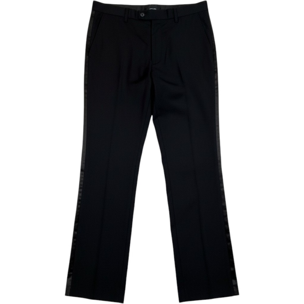 Paisley & Gray Slim Fit Tuxedo Pants Black Satin Stripe Formal Trousers 32x32